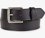 Black Oil Tanned Belt with Scallops