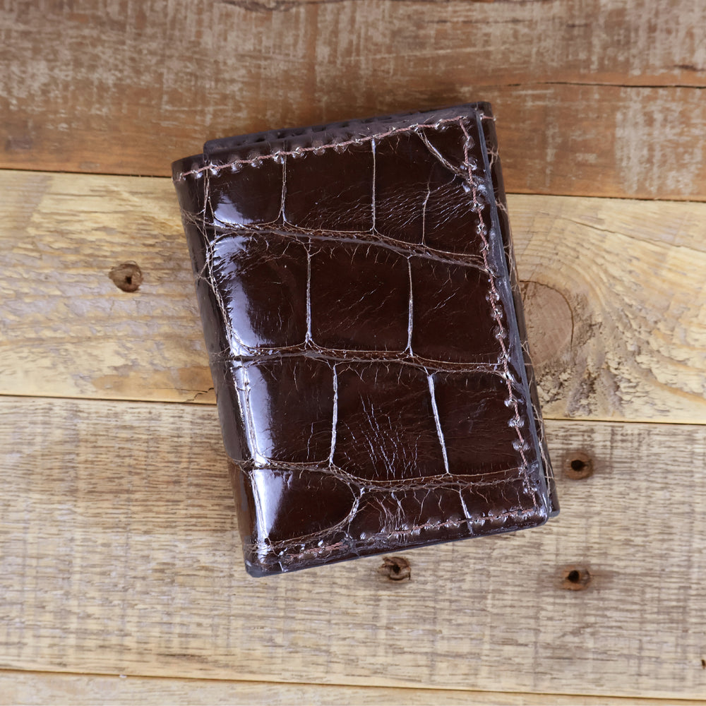 Alligator Full Gloss Brown Trifold
