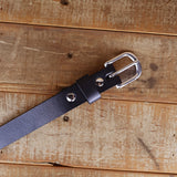 Women's Smooth Black Leather Belt 1"