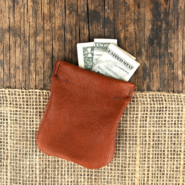 bison brown coin pouch - Bison Brown Coin Pouch - Elegant Leather