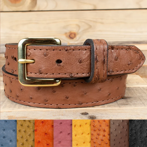 Skinny Ostrich Belt 1.25"