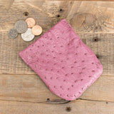 Pink Ostrich Coin Pouch - SALE ITEM