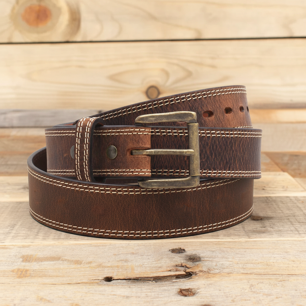 The Double Montana Steel Core- Distressed Steel Core Leather Belt 1.5"