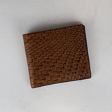Basket Weave Brown Hipster Wallet - SALE ITEM -