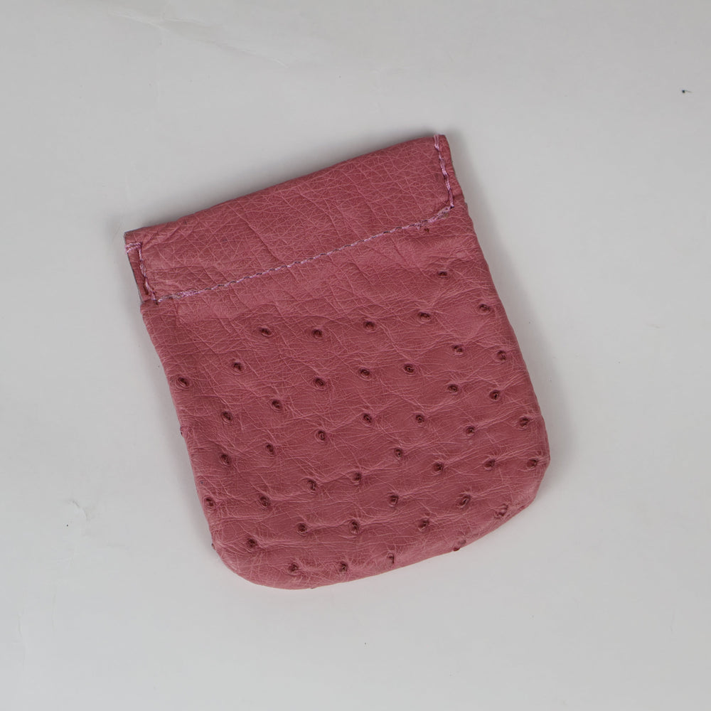 Pink Ostrich Coin Pouch - SALE ITEM