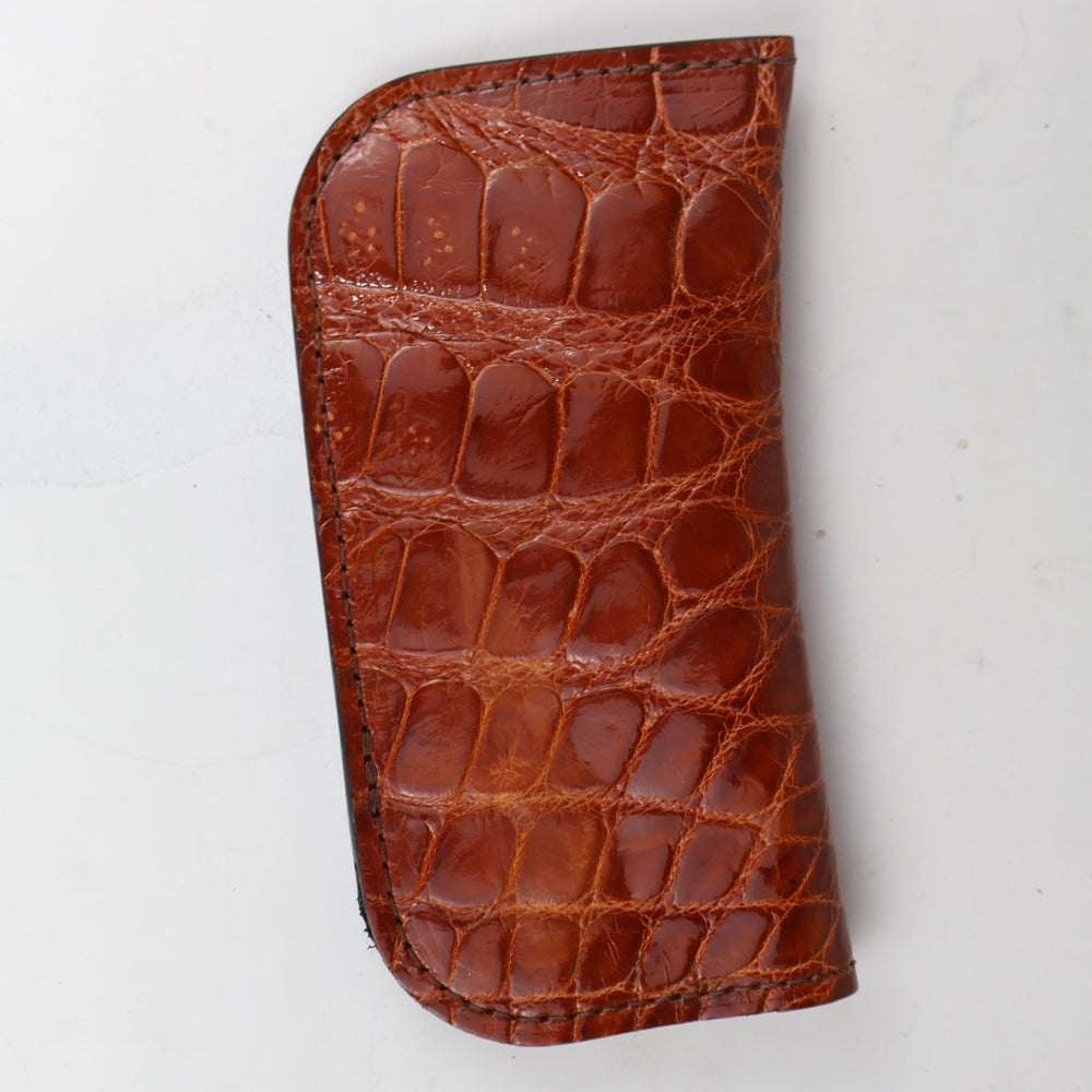 Alligator Cognac Glasses Case - SALE ITEM