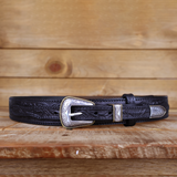 Western Ranger Brown Belt with Silver Buckle Set