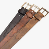 Brown Oil Tanned Belt with Scallops