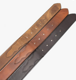 Brown Oil Tanned Belt with Scallops