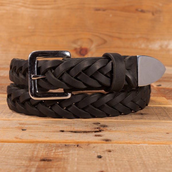 Black Hand Braided Amish Leather Dress Belt Yoder Leather Company