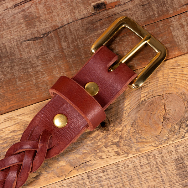 Brown Hand Braided Amish Leather Dress Belt Yoder Leather Company