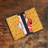 Yellow Ostrich Card Case Wallet - Sale Item