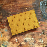 Yellow Ostrich Card Case Wallet - Sale Item