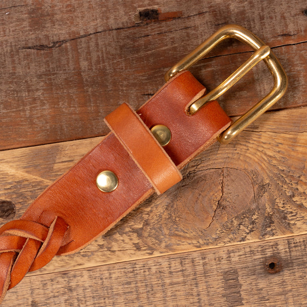 Natural Hand Braided Amish Leather Belt Yoder Leather Company