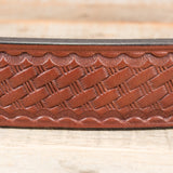 Brown Basketweave Bridle Belt