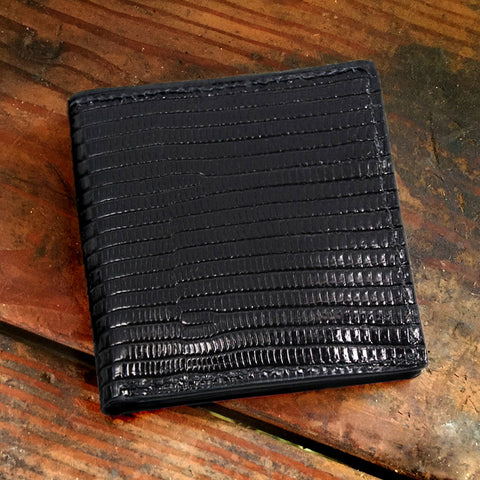 Jumbo Oversized Tegu Lizard Wallet Black