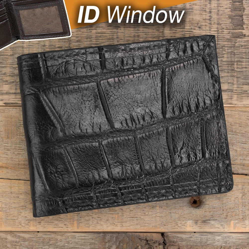 Alligator Black ID Leather Wallet