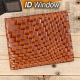 Basket Weave Brown Hipster Wallet - SALE ITEM -