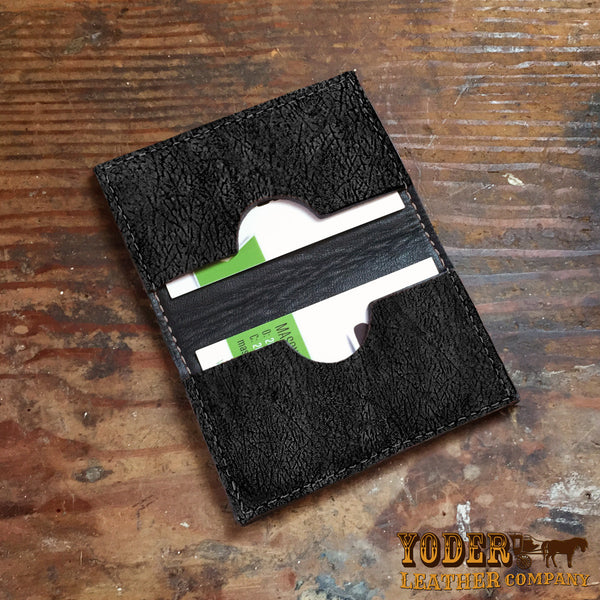 Black Hippo Hide Business or Credit Card Wallet – Yoder Leather
