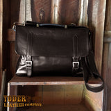 Black Leather Laptop Messenger Bag