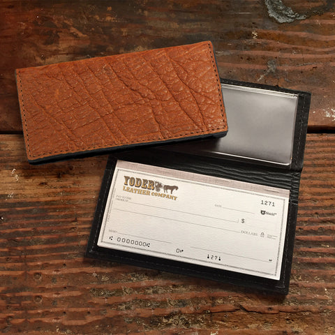Caramel Elephant Hide Checkbook Cover