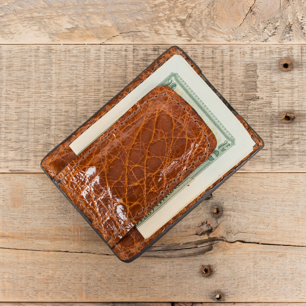 Alligator Leather Money Clip Wallet