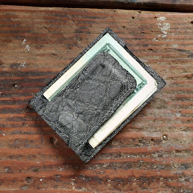Gray Elephant Skin Money Clip Wallet