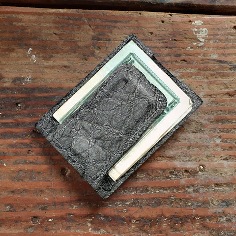 Gray Elephant Skin Money Clip Wallet