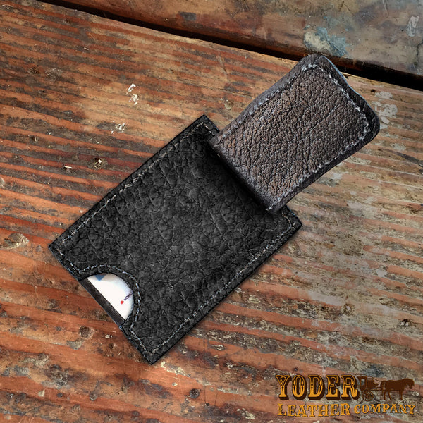Black Hippo Leather Magnetic Money Cash Clip Wallet – Yoder