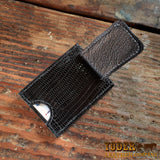 Magnetic money clip wallet Lizard Black