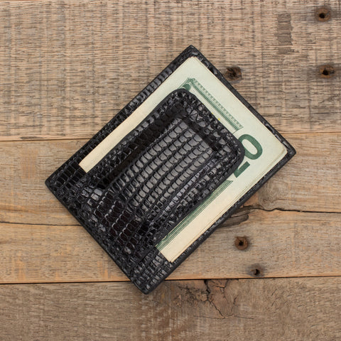 Black Lizard Money Clip Wallet