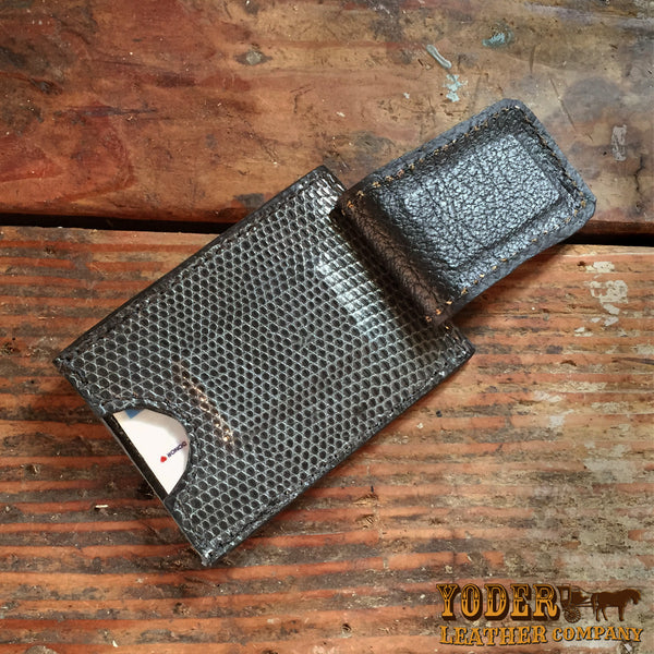 ★you a use★ Leather wonder card wallet(Lizard 5color) clipwallet-lizard-gray2_grande