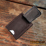 Brown Shark skin magnetic clip wallet