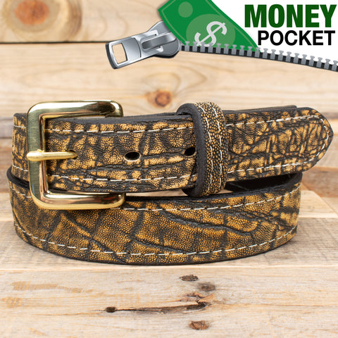 Treebark Elephant Hide Money Belt