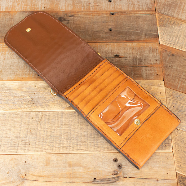 Cognac Alligator Skin Phone Purse Wallet Yoder Leather Company