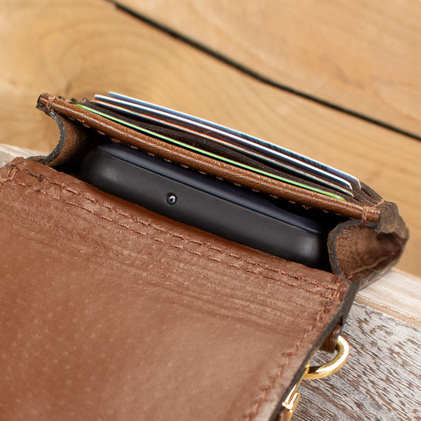 Brown Water Buffalo Phone Purse Wallet Yoder Leather Company