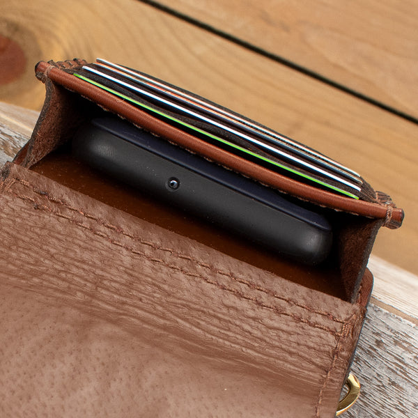 Rustic Brown Elephant Skin Phone Purse Wallet Yoder Leather Company