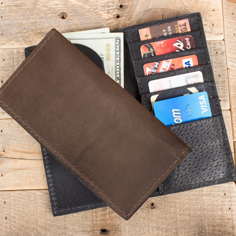 Brown Kangaroo Checkbook Wallet