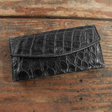 Black Alligator Skin Women's Clutch Purse