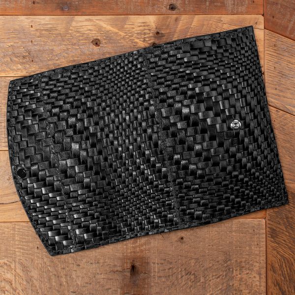 Basketweave Black Leather Clutch Wallet Yoder Leather Company