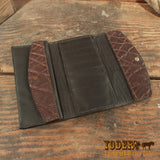 elephant leather clutch wallet