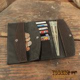 Brown Sharkskin Clutch