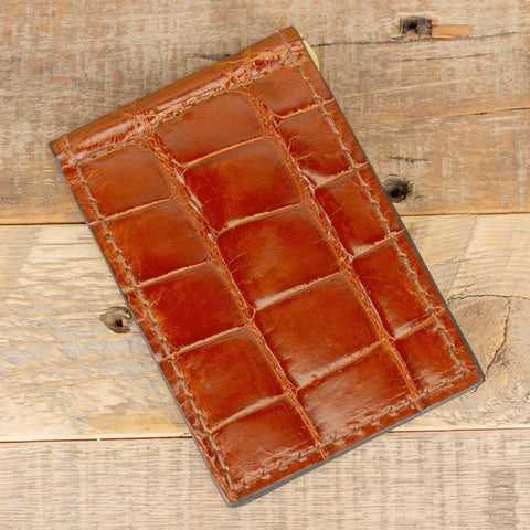 Cognac Alligator Thin Wallet