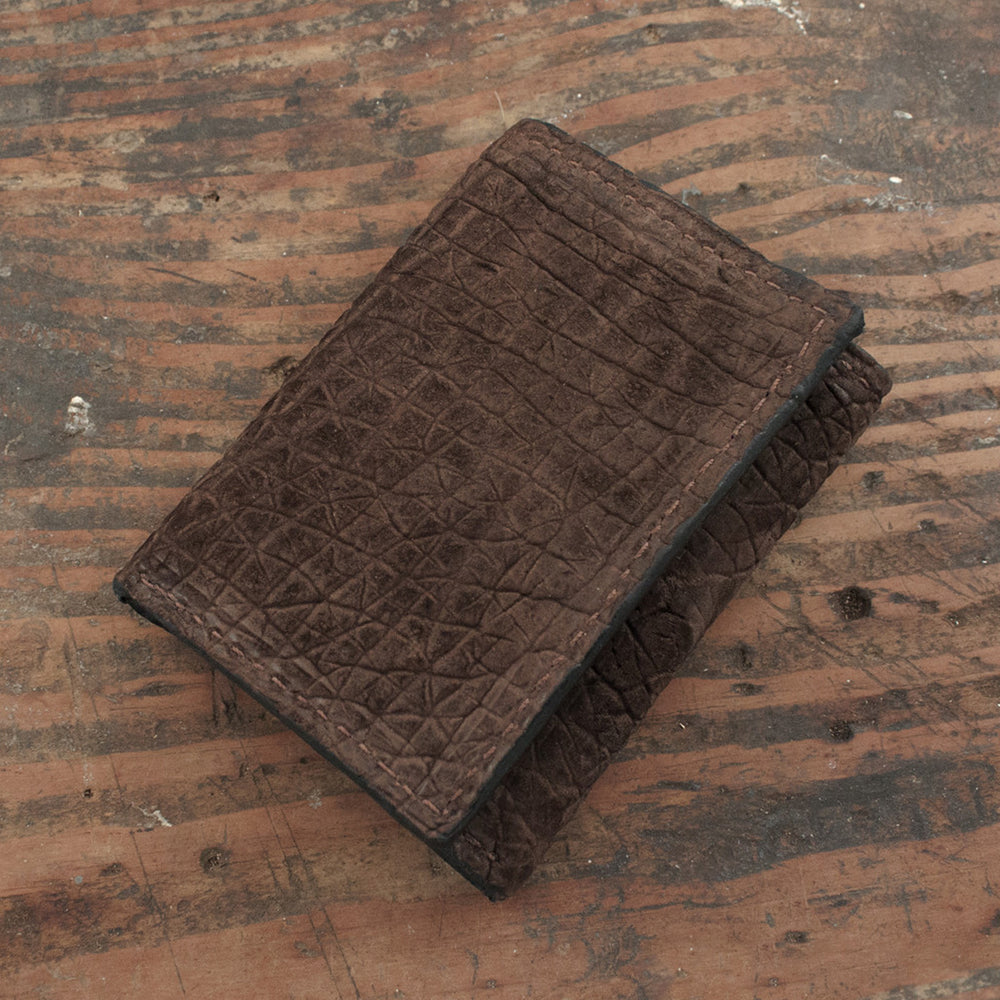 Brown Hippopotamus Skin Trifold Wallet