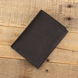Black Kangaroo Trifold Leather Wallet