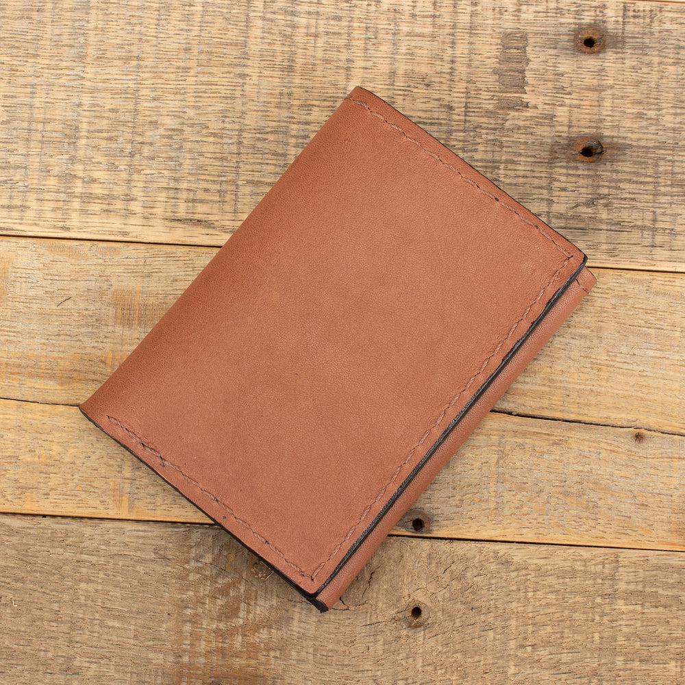 Tan Kangaroo Trifold Leather Wallet