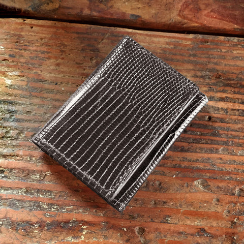 Gray Tegu Lizard Trifold Wallet