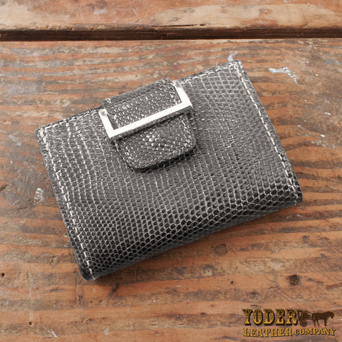 Gray Women's Wallet Lizard Skin