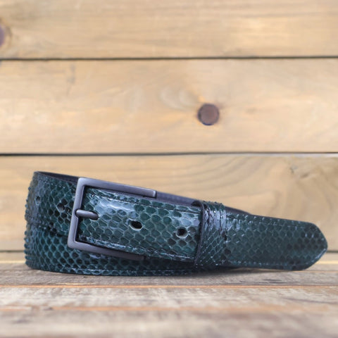 Python Forest Green Belt-Yoder Leather Company