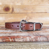 Center Ring Leather Dog Collar